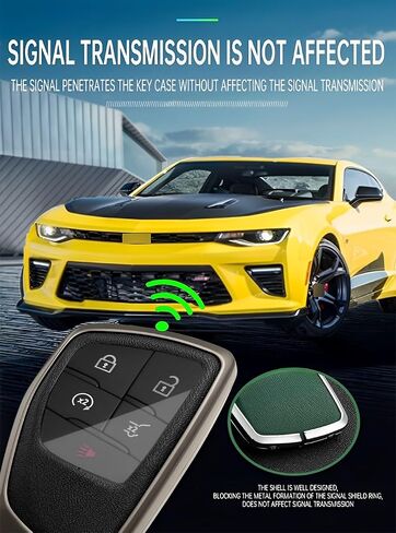for Chevy GMC Key Fob Cover Case Metal Shell Car Smart Keys Protect Compatible 2021 2022 2023 Chevrolet Sierra Silverado Tahoe Buick (P-XFLGqh-Black) in Saudi Arabia