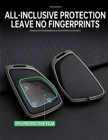 for Chevy GMC Key Fob Cover Case Metal Shell Car Smart Keys Protect Compatible 2021 2022 2023 Chevrolet Sierra Silverado Tahoe Buick (P-XFLGqh-Black) in Saudi Arabia