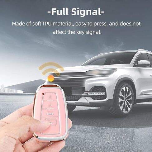 for Toyota Key Fob Cover Soft TPU Protection Key Case fits 2018-2022 Camry RAV4 Highlander Avalon C-HR Prius Corolla GT86 Smart Key Case Holder(Pink) in Saudi Arabia