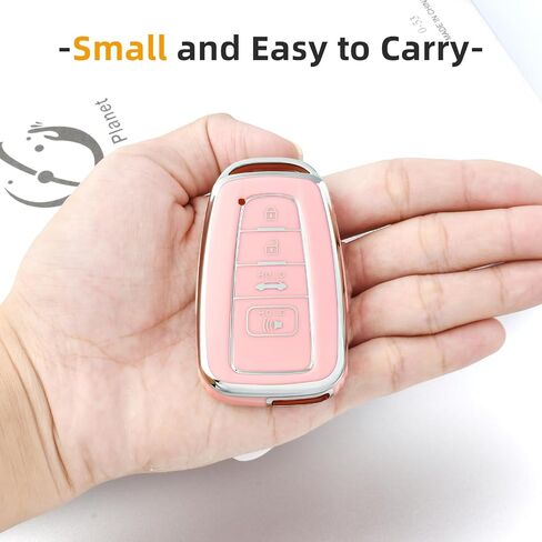 for Toyota Key Fob Cover Soft TPU Protection Key Case fits 2018-2022 Camry RAV4 Highlander Avalon C-HR Prius Corolla GT86 Smart Key Case Holder(Pink) in Saudi Arabia