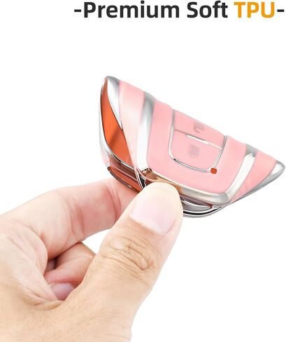 for Toyota Key Fob Cover Soft TPU Protection Key Case fits 2018-2022 Camry RAV4 Highlander Avalon C-HR Prius Corolla GT86 Smart Key Case Holder(Pink) in Saudi Arabia