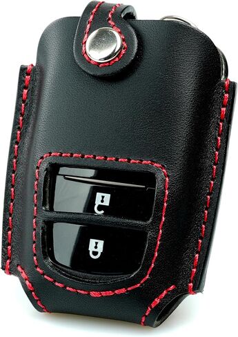 Leather-Cafe Premium Italian Leather Car Key Fob Case Compatible with Toyota GR Yaris and Corolla, Protective Compact Key Shell Smart Remote Accessories 2Button (Brown) in Saudi Arabia