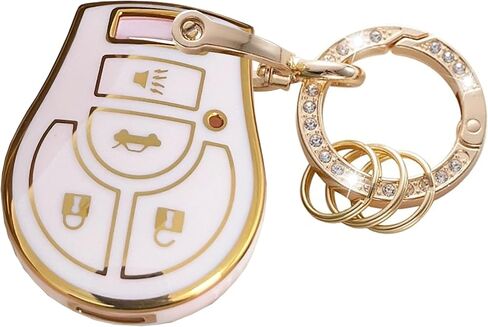 For Nissan Key Fob Shell Keyless Remote Key With Keychain Fit for Nissan Sentra Rogue Cube Juke Versa NV (Pink-Gold) in Saudi Arabia