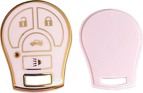 For Nissan Key Fob Shell Keyless Remote Key With Keychain Fit for Nissan Sentra Rogue Cube Juke Versa NV (Pink-Gold) in Saudi Arabia