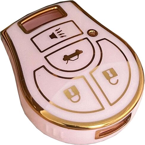 For Nissan Key Fob Shell Keyless Remote Key With Keychain Fit for Nissan Sentra Rogue Cube Juke Versa NV (Pink-Gold) in Saudi Arabia