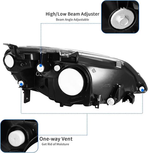 DWVO Headlights Assembly Compatible with 01 02 03 2001 2002 2003 Civic Headlamp Replacement Chrome Housing Pair Driver and Passenger Side in Saudi Arabia