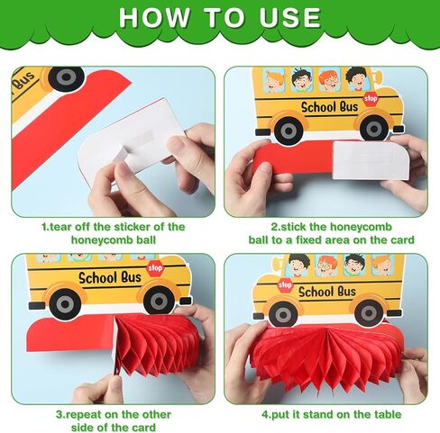 9 Pieces Back to School Party Table Decorations First Day of School Table Centerpieces School Bus Honeycomb Centerpiece Table Topper Welcome Back to School Party Supplies for Home Classroom Decoration in Saudi Arabia