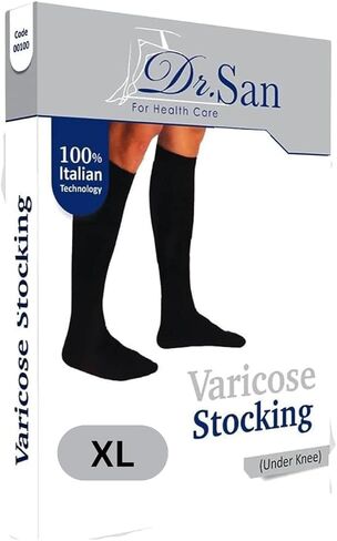 1 Pair of Dr. San Varicose Compression Stocking; Firm Compression; Seamless Nylon/Elastic Knit Stockings in Saudi Arabia