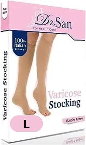 1 Pair of Dr. San Varicose Compression Stocking; Firm Compression; Seamless Nylon/Elastic Knit Stockings in Saudi Arabia