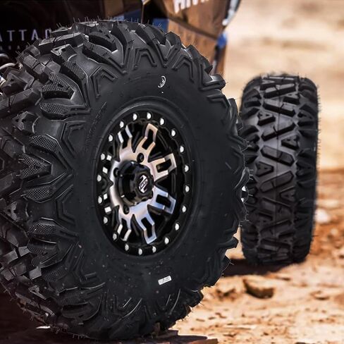 إطارات ATV/UTV، إطارات أمامية 25x8-12 وإطارات خلفية 25x10-12، إطارات للطرق الوعرة لجميع التضاريس، 6PR، بدون أنبوب، مجموعة من 4 in Kuwait