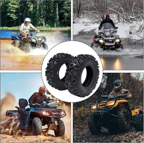 إطارات ATV/UTV، إطارات أمامية 25x8-12 وإطارات خلفية 25x10-12، إطارات للطرق الوعرة لجميع التضاريس، 6PR، بدون أنبوب، مجموعة من 4 in Kuwait