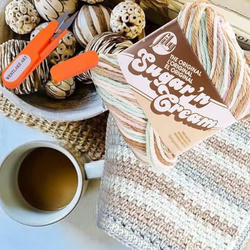 Bundle of Yarn/Paper Scissors - 11cm - 18g - Orang, and Yarn SUGAR'N CR OMBR SURF Sand, Surf & Sand, Pack of 3 in Saudi Arabia