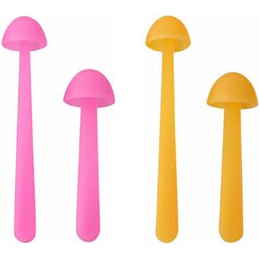 Mini-Mushroom Bookmarks - Set of 4 - Two Sizes & Colors - Soft, Flexible Silicone - Fun Stocking Stuffer, Gift for Book Lovers, Teachers, Back to School-(Pink Yellow-4pcs)