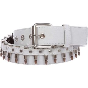 1 1/2" Snap on Bullet Hardware Stitching-edged Camouflage Canvas Studded Belt
