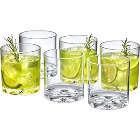Amazing Abby - Liberty - 12-Ounce Plastic Tumblers (Set of 6), Plastic Drinking Glasses, All-Clear Reusable Plastic Cups, BPA-Free, Shatter-Proof, Dishwasher-Safe