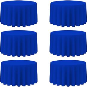 BRILLMAX 6 Pack Black Round Tablecloths 70 Inch - Circle Bulk Linen Polyester Fabric Washable Table Clothes Cover for Wedding Reception Banquet Birthday Party Buffet Restaurant