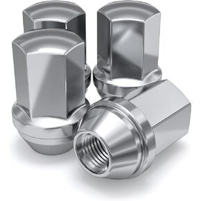 White Knight 9/16"-18 Thread, 1.75" Long Lug Nut for Select Dodge and Ram, Factory Style Solid Piece Chrome Duplex Bulge Acorn -1710DL-4 (4 Pack)
