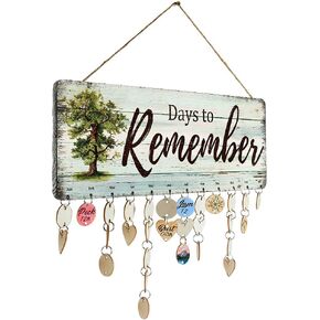Grandma Gifts - DIY Wood Family Birthday Reminder Calendar - Days to Remember - Hanging Board for Important Dates Tracker Home Decorative Plaque Sign