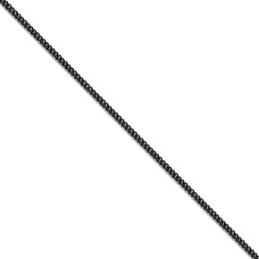 Stainle Sterling Silver Steel Polished Black IP-Plated 2.25mm Round Curb Chain