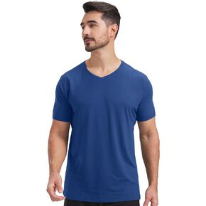 Men's Ultra Soft V-Neck Bamboo Viscose T-Shirt Comfy Lightweight Casual Basic Cotton Tee Shirt