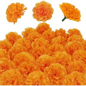 30 pcs Artificial Marigold Flowers,2inch Silk Marigold Flower Heads,Yellow Flowers Artificial for Decoration,Marigold Heads for Parties,Indian Wedding,Indian Theme,Diwali Home Decor DIY Wreath Garland