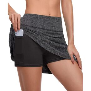 CHICHO Womens Tennis Skort Plus Size Girls High Waisted Tennis Skirt with Pockets Quickly Dry Pleated Skorts for Athletic Running Golf Apparel Light Grey XXLarge