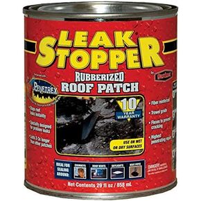 Leak Stopper Rubber Flexx Liquid Rubber Coating - Seal & Waterproof Protection – for Boats, Roof, Tents, Machinery, Buildings, Interior, Exterior – 1 Quart Black