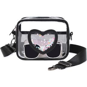Clear Crossbody Bag for Women Girls Kids Purse Toddlers Shoulder Messenger Handbags Transparent Bags Wallet Pouch