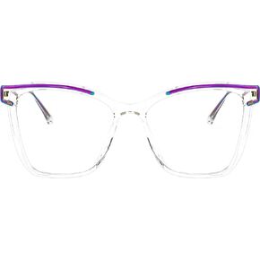 Zeelool Oversized Frame Glasses for Women, Square eyaglasses frame with Non-prescription Clear Lens ZJGX999416