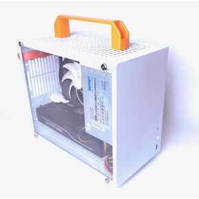PC K77s Matx Case Small Compact Mini Tower Gaming PC Case Supports 28cm GPU 120 Water Cooling and ATX/SFX Power Supply (with Transparent Tempered Glass Side Panel)