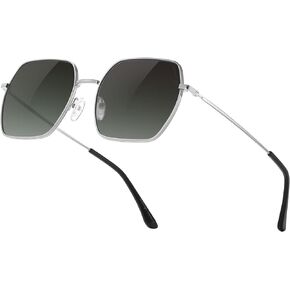 نظارات شمسية كلاسيكية للنساء والرجال بإطار معدني مضلع هندسي نظارات شمسية ظلال UV400 Sunies