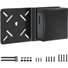 دعامة تثبيت متوافقة مع محول التركيب Intel NUC VESA المتوافق مع لوحة تمديد ذراع الشاشة المعدنية Inte NUC لتركيب جهاز الكمبيوتر الصغير مع مسامير وأشرطة الكابلات