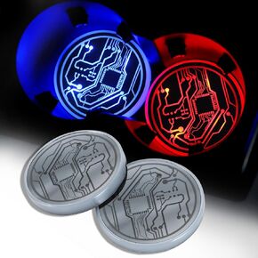 Car Cup Holder Light, LED Car Coaster Luminous Cup Pad Mat Interior Atmosphere Lamp Decoration Light, Light Up Cup Holder for Your Car with 7 Colors Changing USB Charging Luminous Coaster (Circuit)