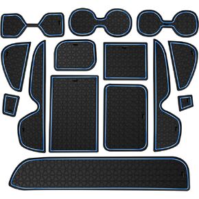 Premium Liner Mat Accessories Compatible with Toyota RAV4 2019-2024 and 2021-2024 RAV4 Prime, Custom Fit Cup Holder, Door Pocket and Center Console Inserts (Black Trim, 14-PCS)
