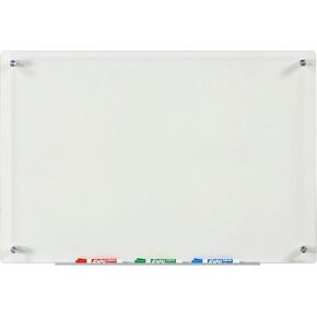 Audio-Visual Direct Clear Glass Dry-Erase Board Set - 2' x 1.5' - Includes Hardware & Marker Tray (Non-Magnetic)