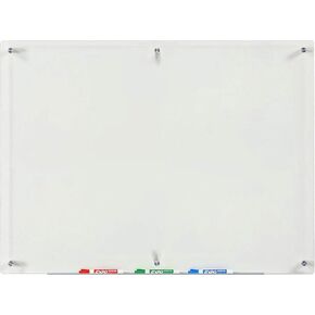 Audio-Visual Direct Clear Glass Dry-Erase Board Set - 2' x 1.5' - Includes Hardware & Marker Tray (Non-Magnetic)