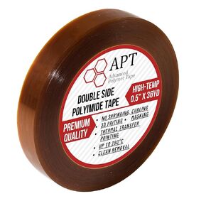 APT, Double Side Polyimide Adhesive Tape, HighTemperature and Heat Tape, for Masking, Soldering, Electrical, 3D Printer Application. (1'' x 36Yd)