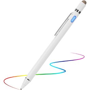 Active Stylus Digital Pencil with 1.5mm Ultra Fine Tip Pen for iPad/iPhone/Samsung/HP/Dell/ASUS Tablets, Drawing Stylus Pen on Touch Screens,Grey