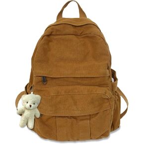 Cute Canvas Backpacks for Women Girls, Aesthetic Laptop Bookbag Vintage Backpack for College High School