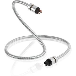 Monosaudio 14AWG Audiophile Power Cable 125V 15A HiFi Power Cable Ith 3-Prong US Version Pure Copper Plugs Braided Sleeves Power Cord for Audio,Subwoofers,Amplifier,Home Theater,Turntable(6.6FT/2M)