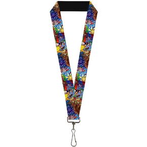 Buckle Down Lanyard-1.0"-Beauty & The Beast Stained Glass Scenes