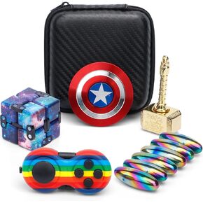 10 عبوات من فيدجيت سبينر للأطفال والكبار، مكعب معدني 2 في 1 لإصبع المطرقة، أحجار بيض خشخيشة مغناطيسية، مكعب إنفينيتي، درع جيروسكوبي بأطراف الأصابع لتخفيف التوتر، هدية لعبة مكتب المكتب in Kuwait