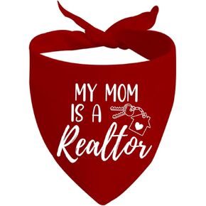 JXGZSO 1 Piece Funny My Mom/Dad IS A Realtor Dog Bandana Realtor Dog Bandana Gift (Dad IS A Realtor Dog)