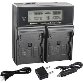 Kastar BP-950GPro AC LCD Dual Fast Charger Compatible with RED Komodo 6K Digital Cinema Camera, Canon XL-1 XL-1S XL-2 XH-A1 XH-A1 HDV XH-A1S HD XH-A1SE HDV XM1 XM2 XV1 XV2 C2 Camera