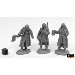 Reaper Miniatures Dreadmere Mercencaries (3) 44016 Bones Black Unpainted Plastic