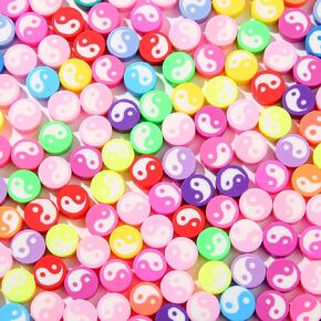 200pcs Easter Egg Polymer Clay Spacer Beads Egg Handmade Polymer Clay Beads Polymer Clay Beads for Jewelry Making Bracelets Bulk((Easter)