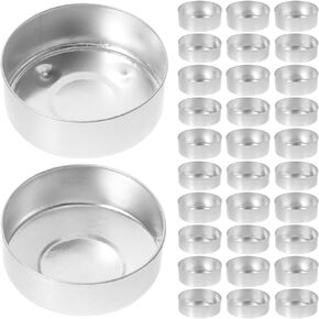 EXCEART 100pcs Candle Cups Candle Tins Tea Can Candle Containers Aluminum Candle Holders Candle Drip Protectors Drip Catchers Empty Tealight Candle Tins for DIY Candle Making