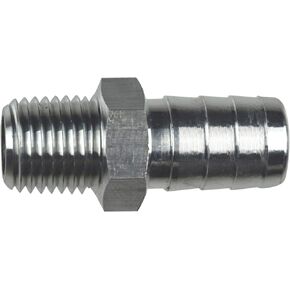 ICT Billet Straight 1/4" NPT Pipe to 1/2" .500" Hose Barb Fitting Bare Aluminum AN840-08-04A