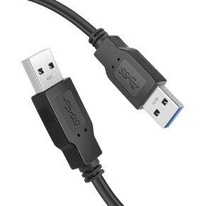 USB Cable Male to Male 10 feet,USB to USB 3.0 Cable A Male to A Male for Data Transfer Hard Drive Enclosures, Printers, Modems, Cameras, Laptop Cooler…