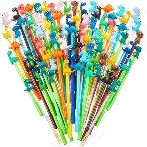 Marspark 80 Pcs Cute Pens Bulk Cartoon Dinosaur Pens for Kids Black Ink Cool Pencils for Kid Assorted Style Cartoon Rollerball Novelty Stationery Office Back to School Gifts Student Prizes